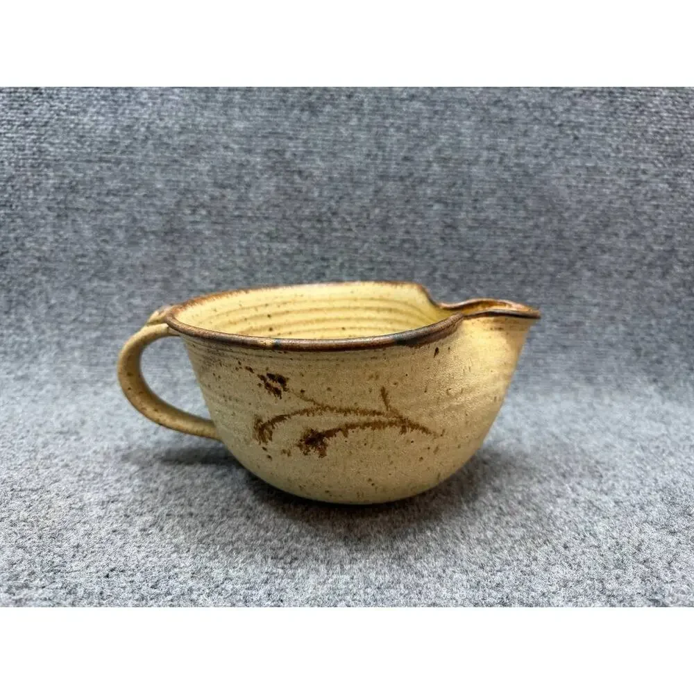 Handmade Studio Pottery Creamer Signed Stoneware Rustic Glaze
